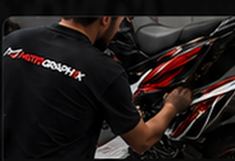 Instalación profesional de stickers para moto